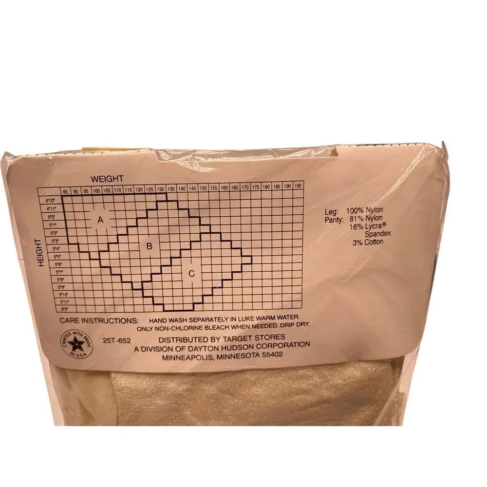 Target Ultra Sheer Control Top Pantyhose Off White Size C Sandalfoot Cotton
